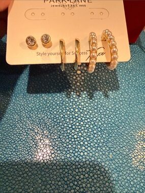 Park Lane Gold Tone and Pearl 3-Pair Earring Set